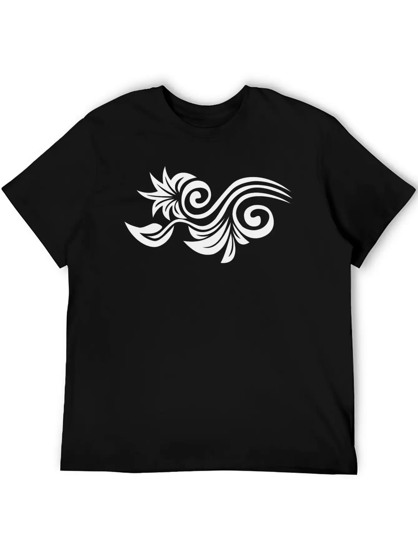 Floral Flourish Motif Unisex Short Sleeve Soft Cotton T-Shirt – Casual Everyday Wear