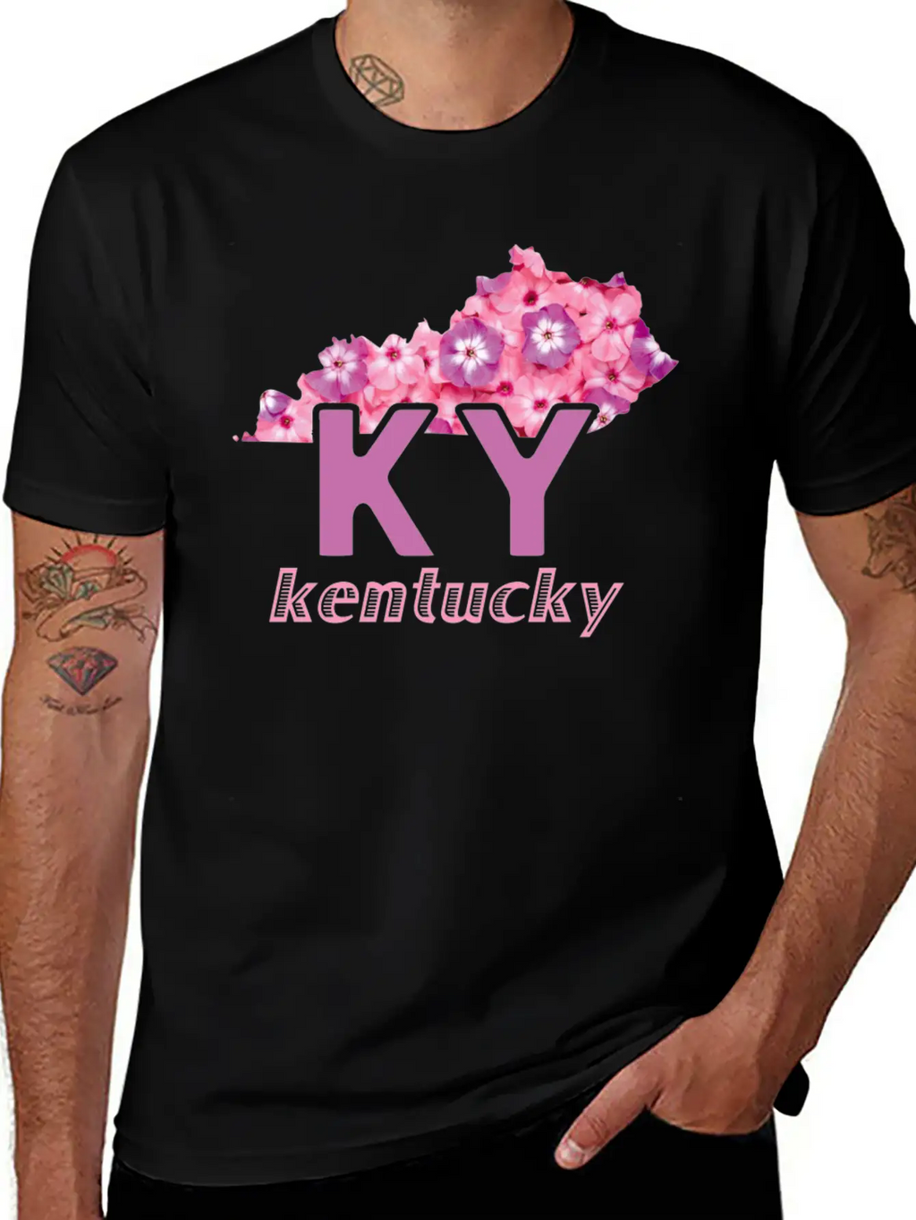 Floral Kentucky Map Stylish Everyday T-Shirt – Unisex Basic Cotton Tee