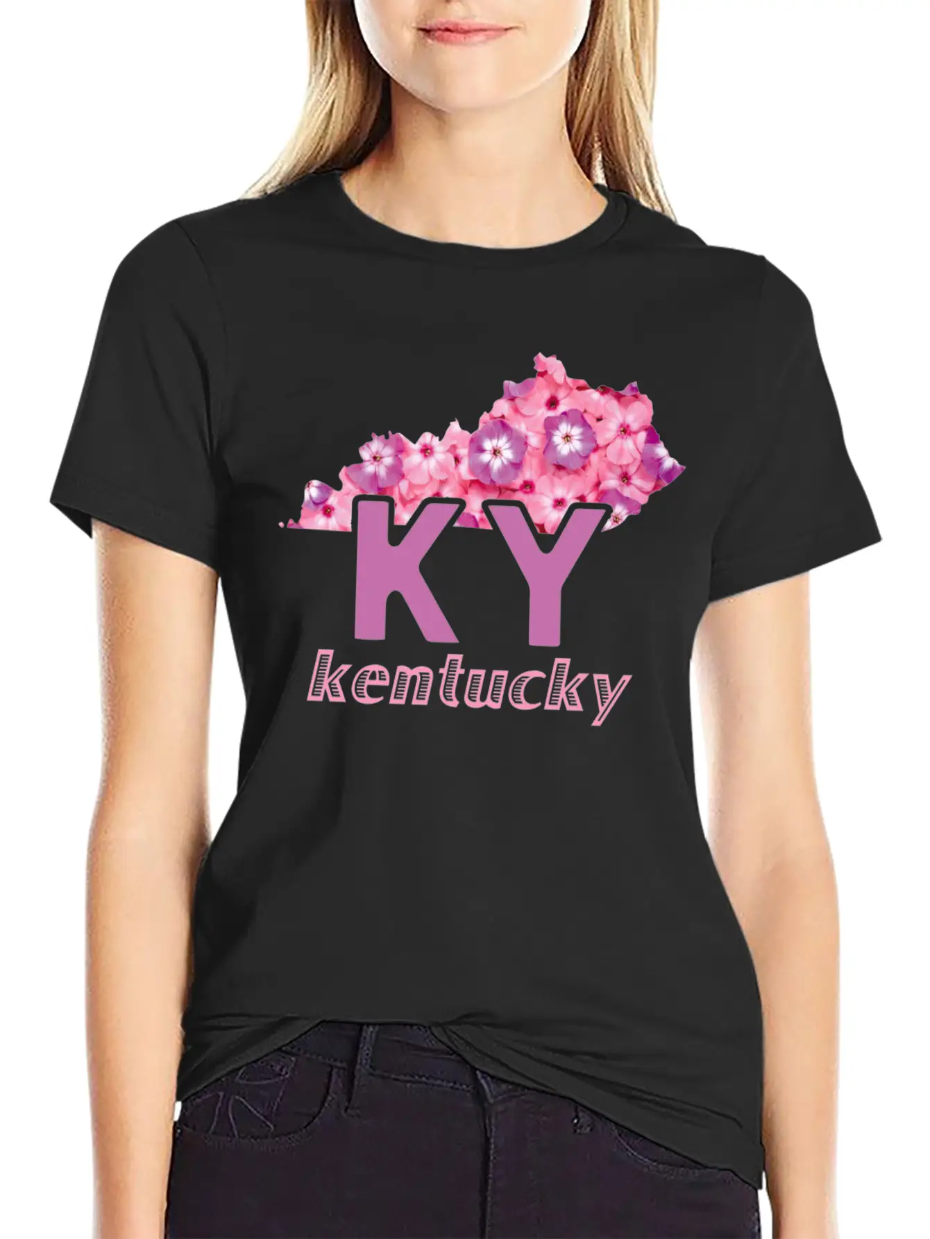 Floral Kentucky Map Stylish Everyday T-Shirt – Unisex Basic Cotton Tee