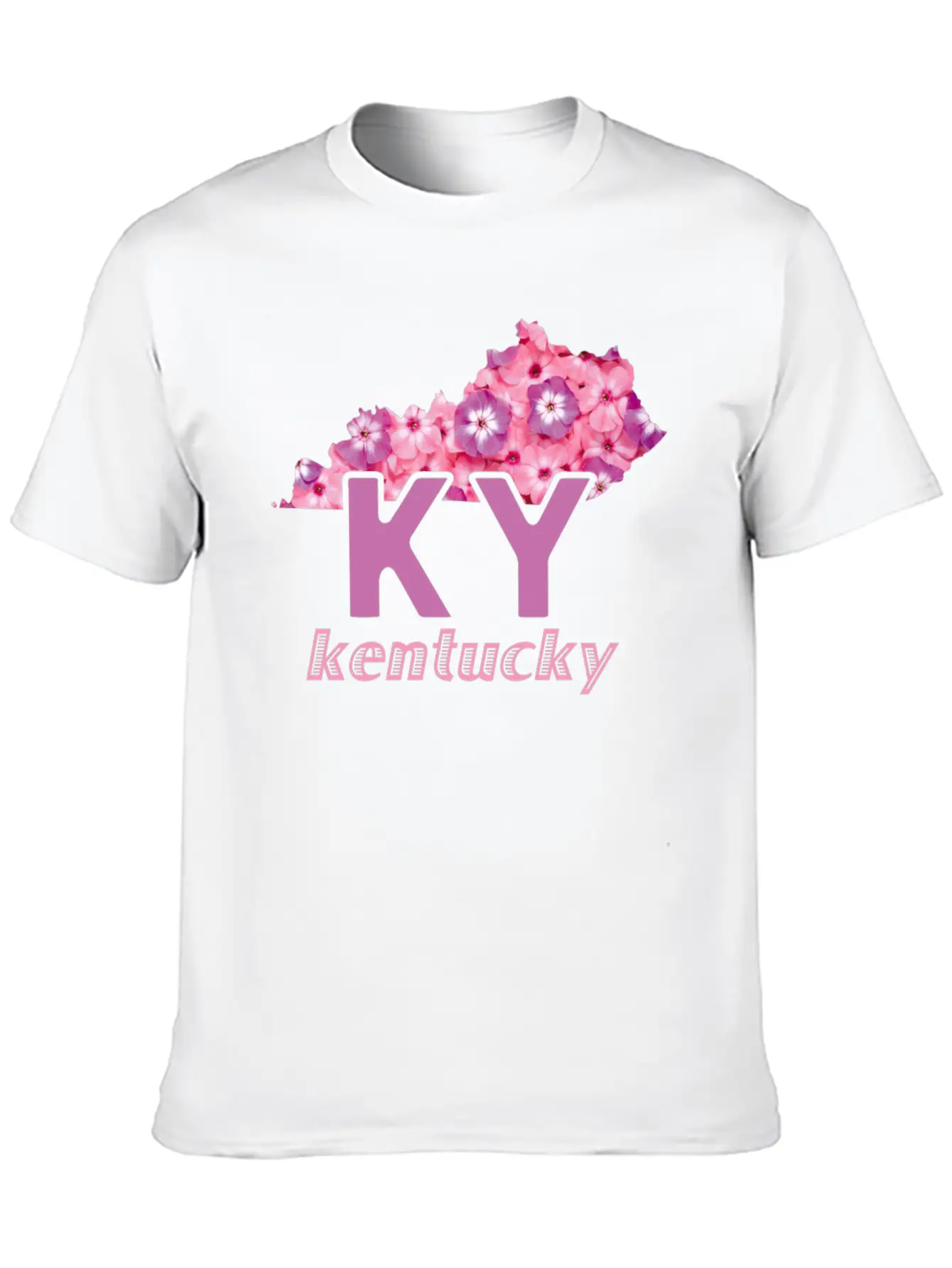 Floral Kentucky Map Stylish Everyday T-Shirt – Unisex Basic Cotton Tee