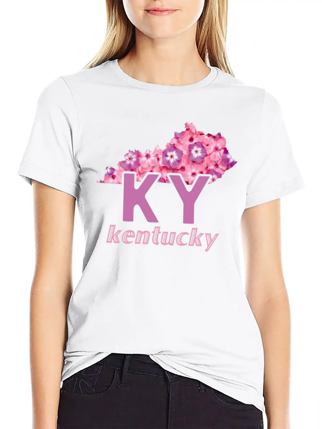 Floral Kentucky Map Stylish Everyday T-Shirt – Unisex Basic Cotton Tee