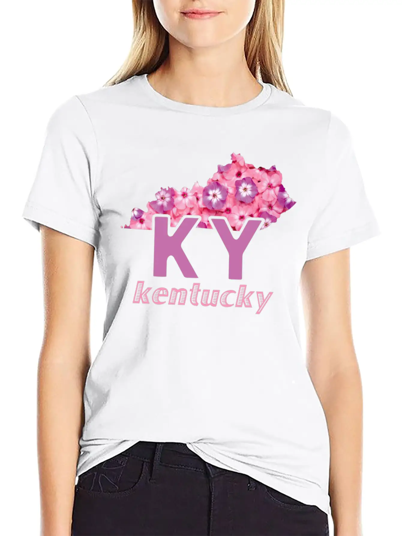 Floral Kentucky Map Stylish Everyday T-Shirt – Unisex Basic Cotton Tee