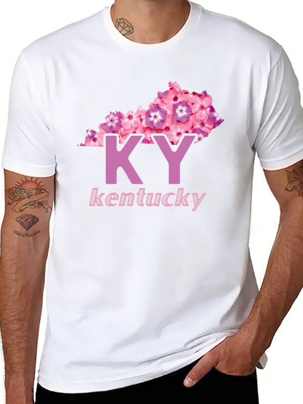 Floral Kentucky Map Stylish Everyday T-Shirt – Unisex Basic Cotton Tee