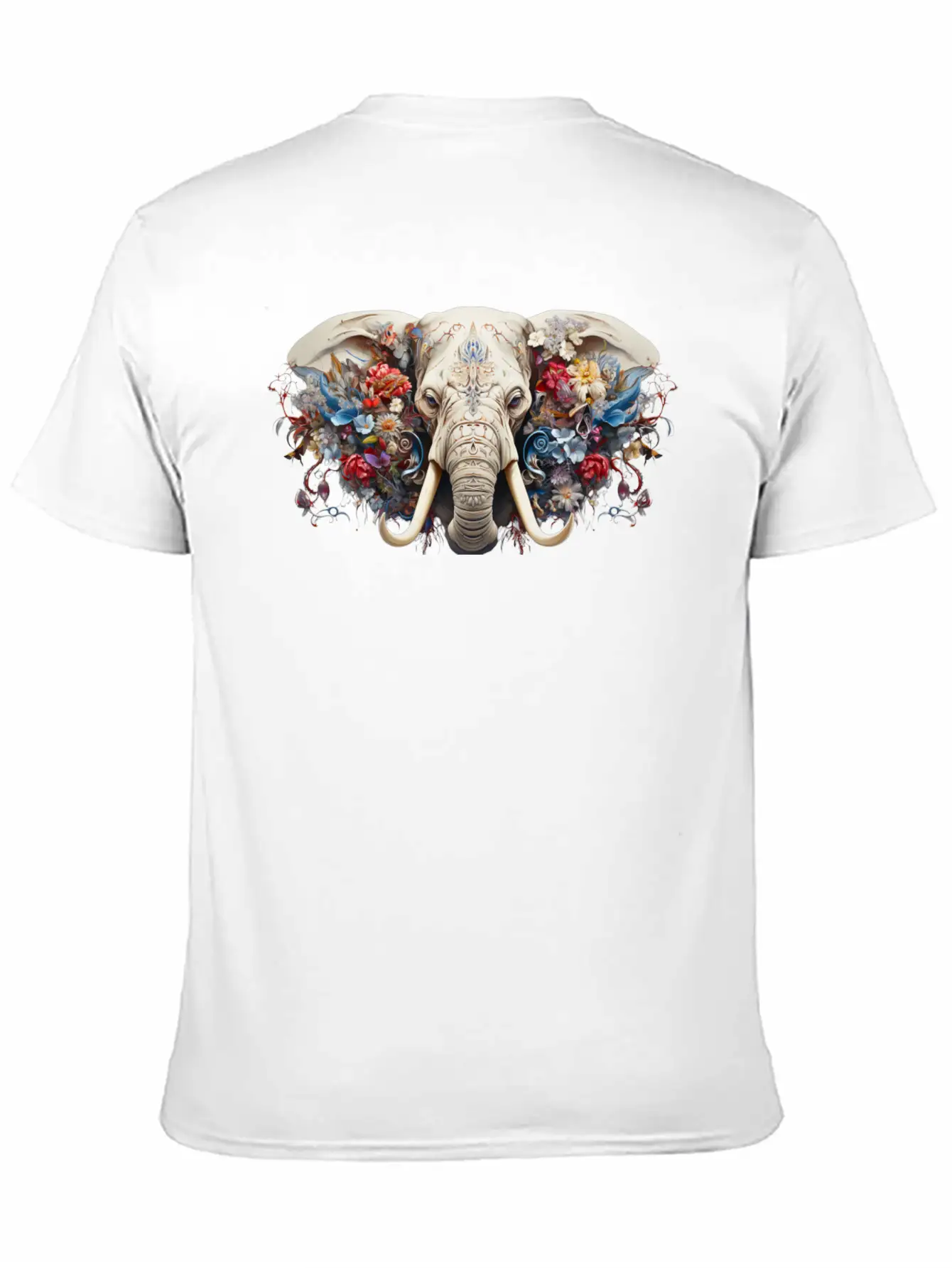 Floral Majesty: The Elephant's Crown Stylish Everyday T-Shirt – Unisex Basic Cotton Tee