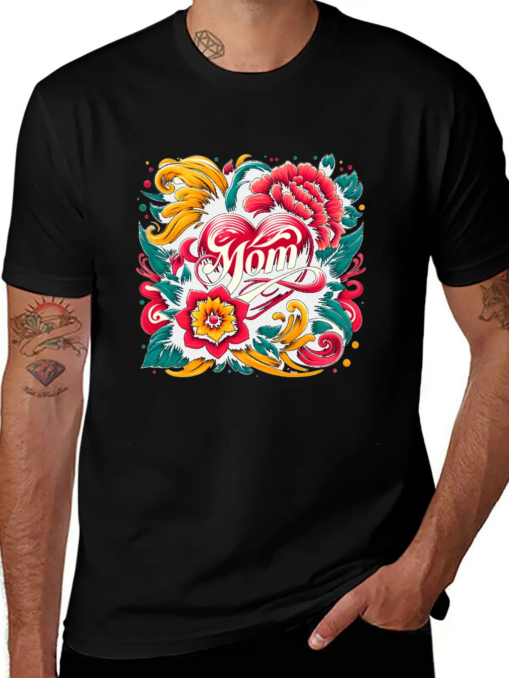 Floral Mom Unisex Casual T-Shirt – Clean Design For Daily Comfort