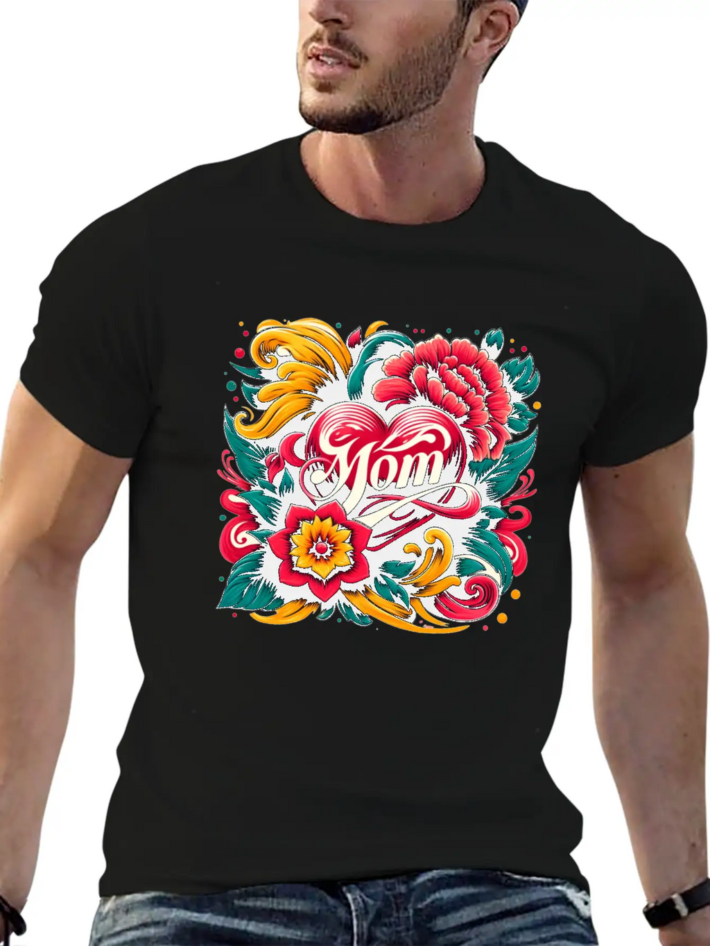 Floral Mom Unisex Casual T-Shirt – Clean Design For Daily Comfort