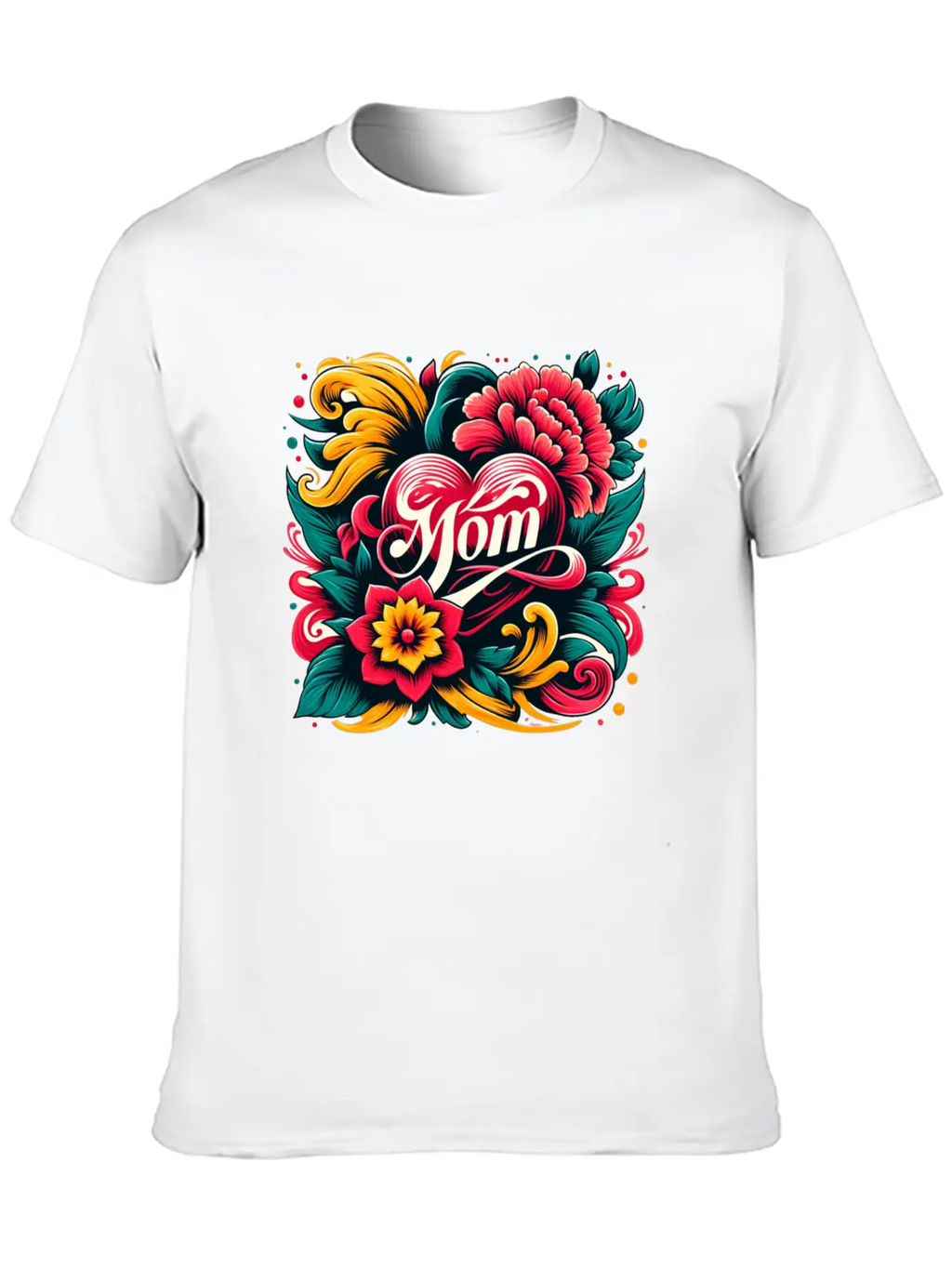 Floral Mom Unisex Casual T-Shirt – Clean Design For Daily Comfort
