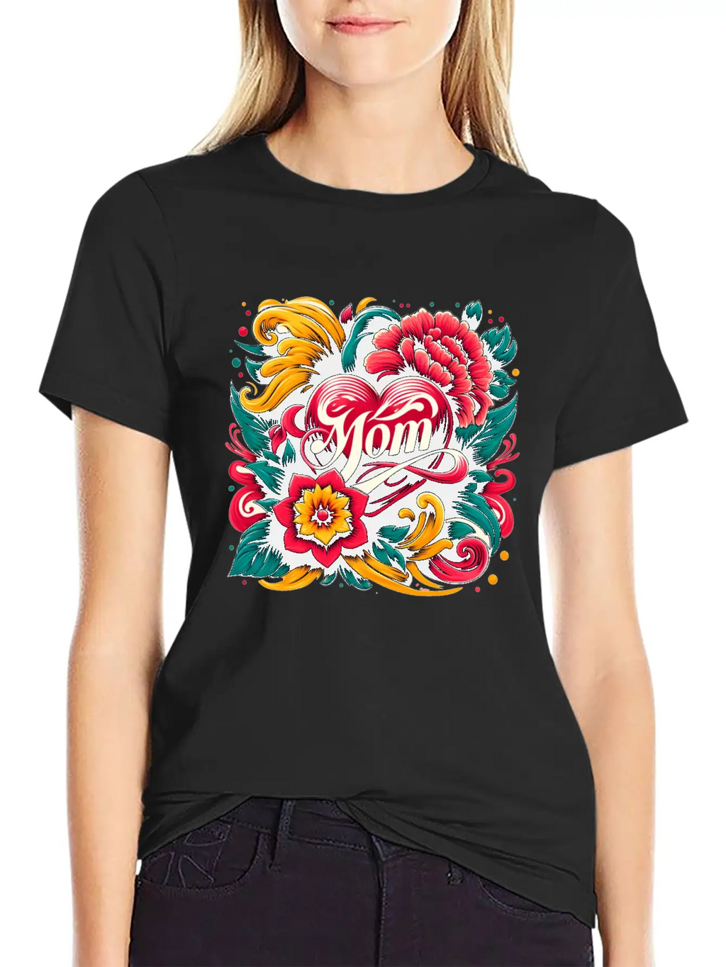Floral Mom Unisex Casual T-Shirt – Clean Design For Daily Comfort
