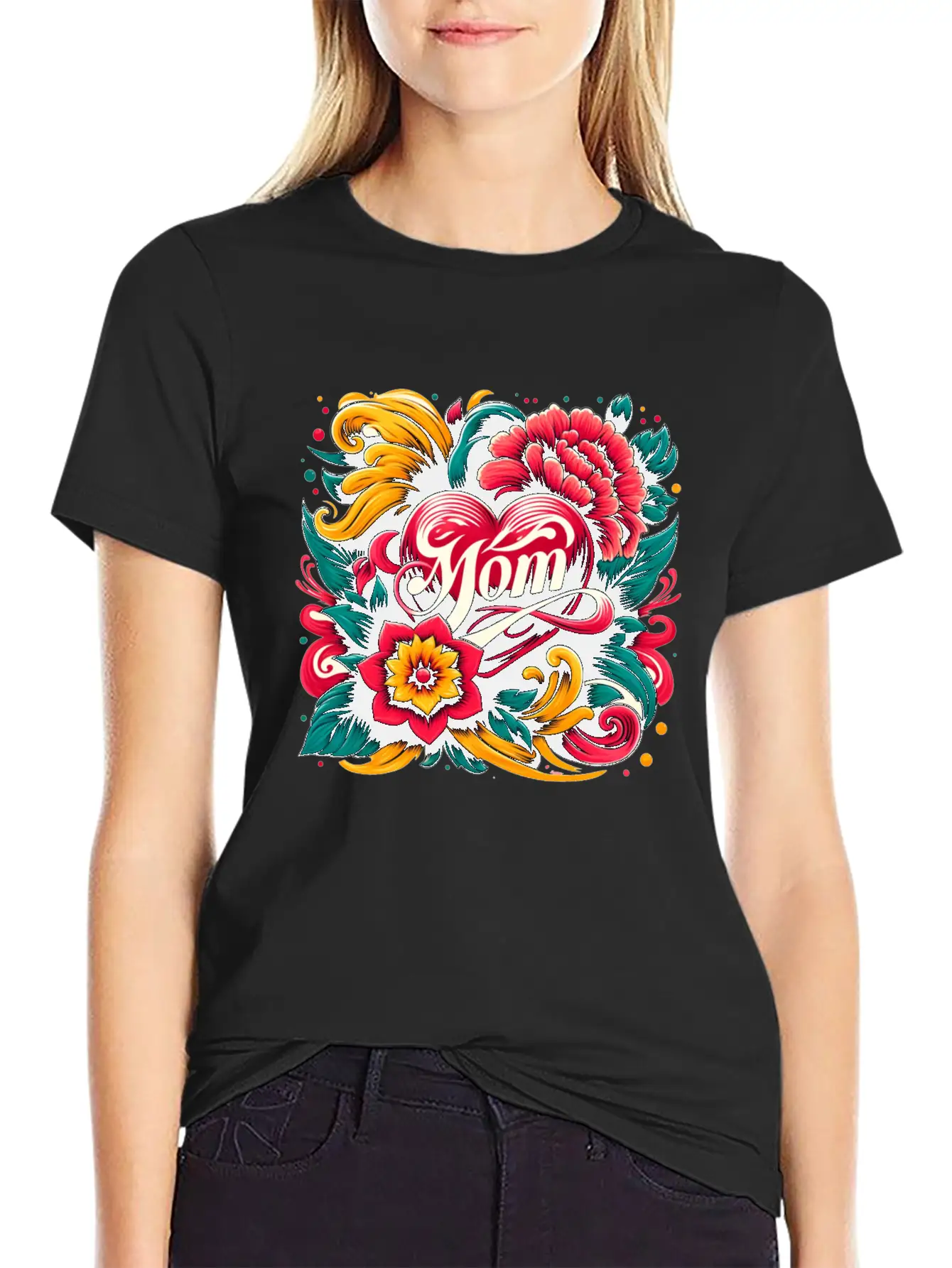 Floral Mom Unisex Casual T-Shirt – Clean Design For Daily Comfort
