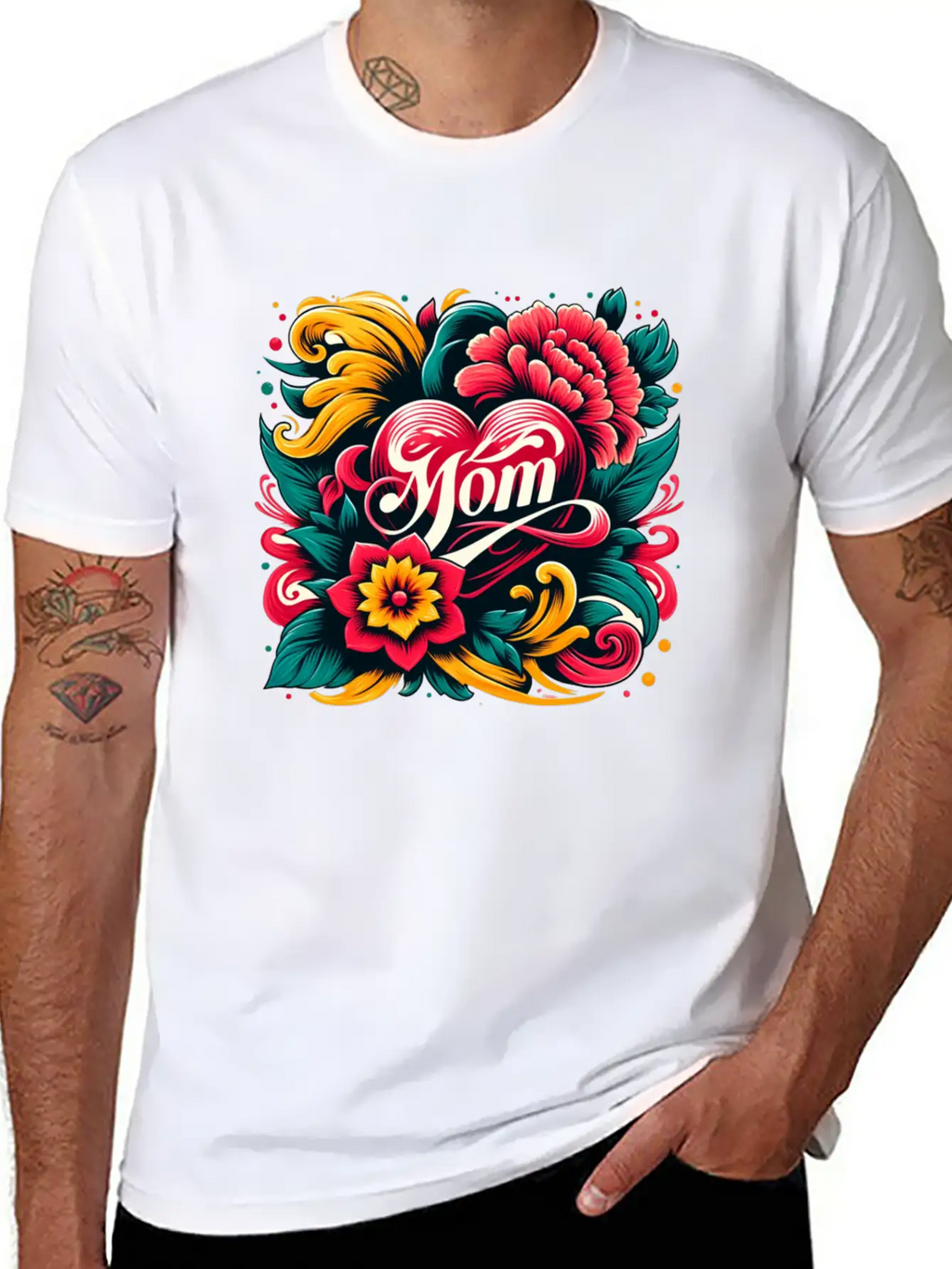 Floral Mom Unisex Casual T-Shirt – Clean Design For Daily Comfort