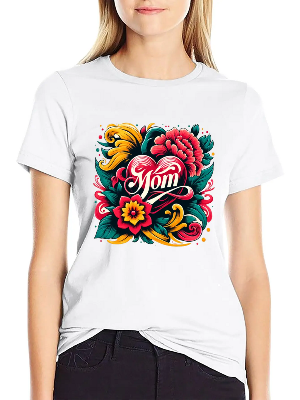Floral Mom Unisex Casual T-Shirt – Clean Design For Daily Comfort