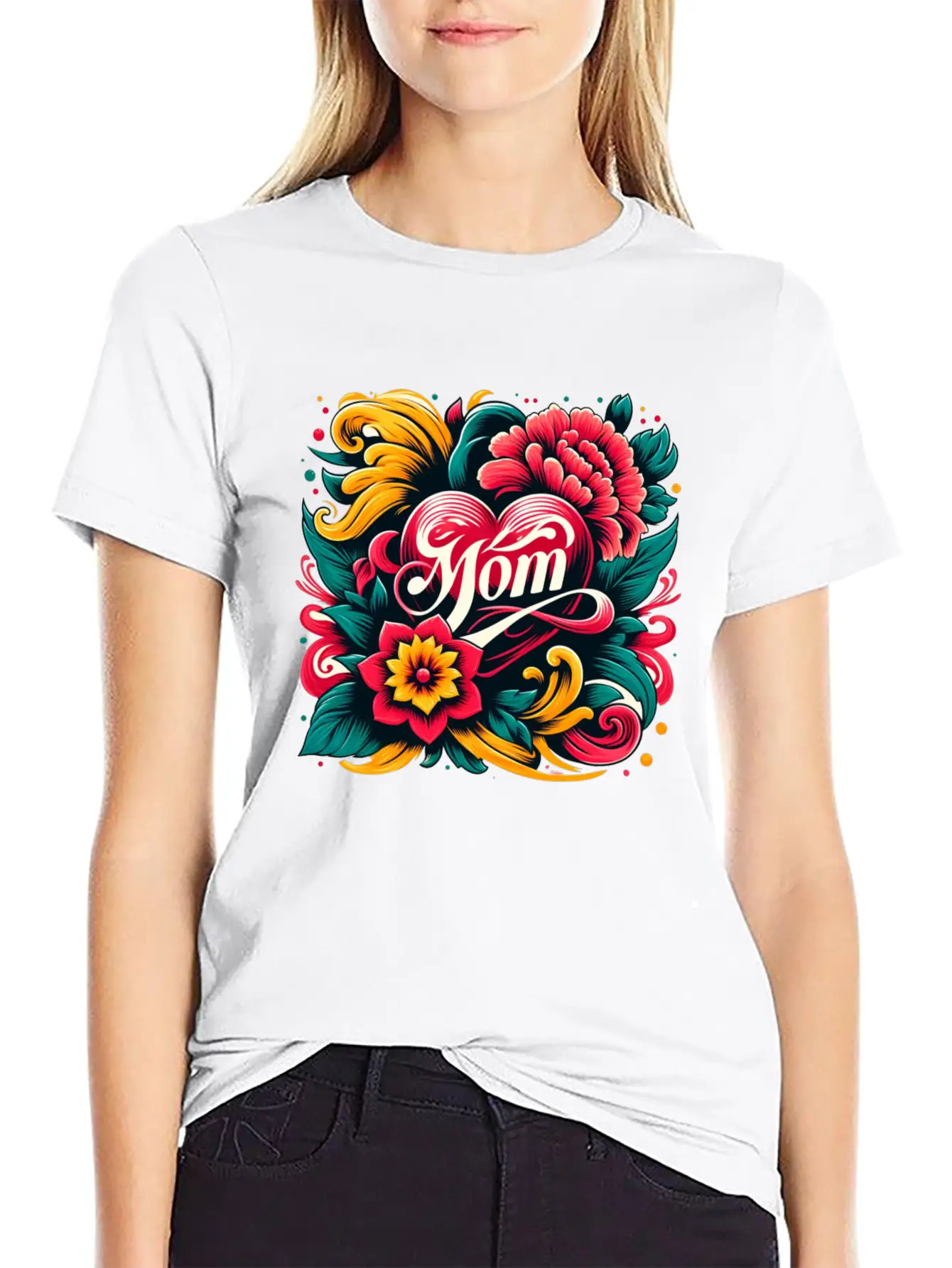 Floral Mom Unisex Casual T-Shirt – Clean Design For Daily Comfort
