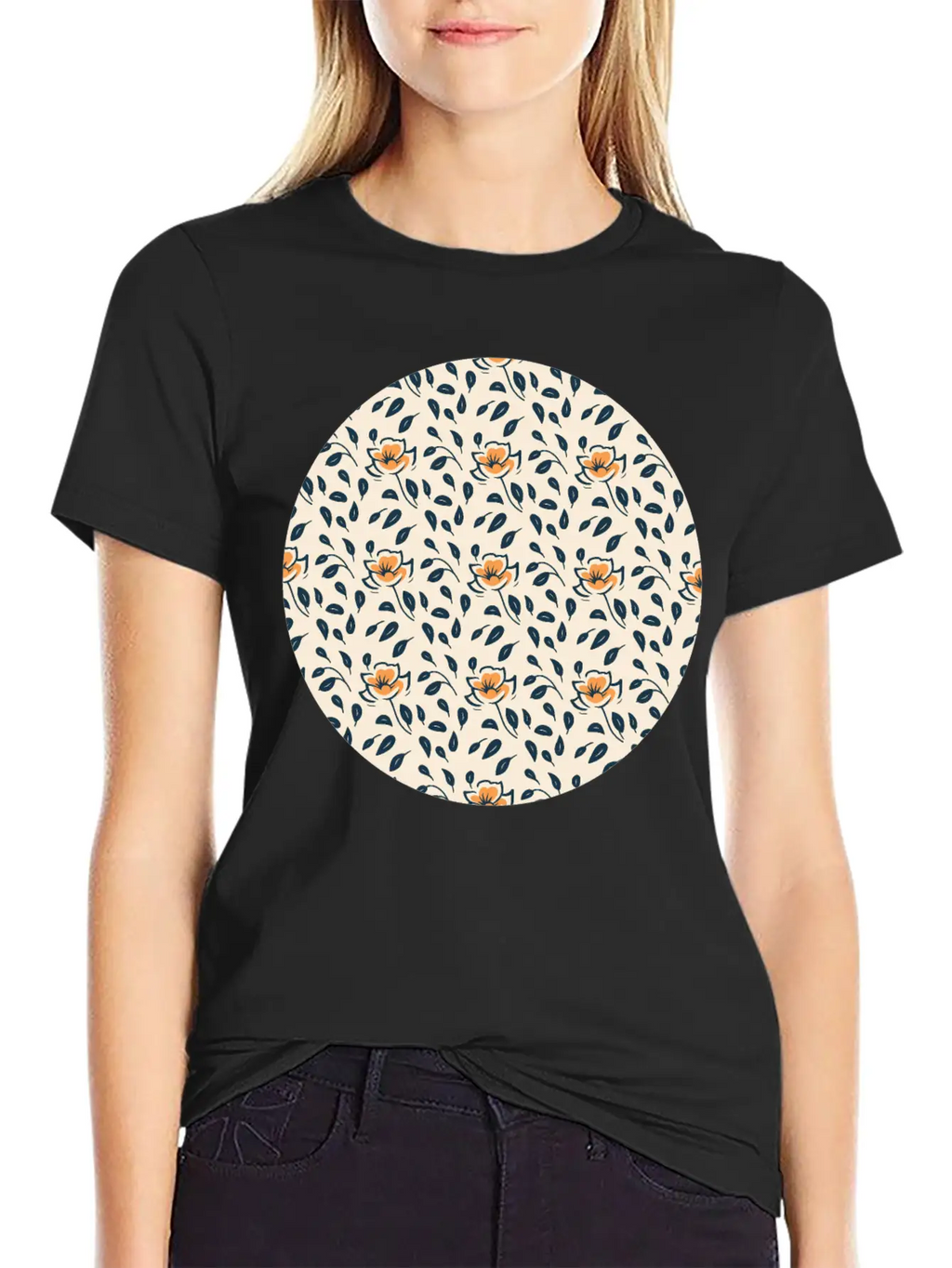 Floral Pattern No.4 Breathable Soft Cotton T-Shirt – Timeless Casual Look