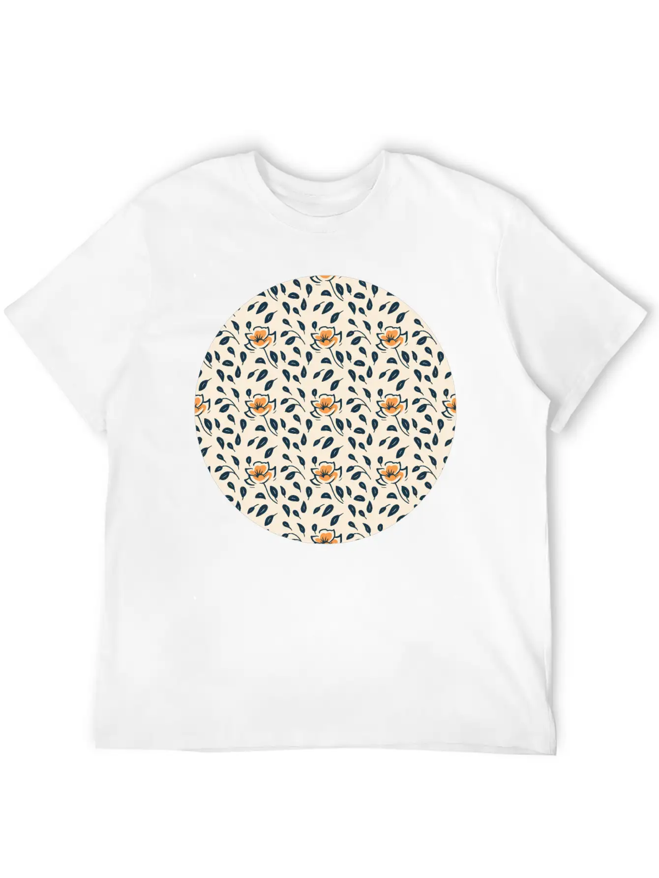 Floral Pattern No.4 Breathable Soft Cotton T-Shirt – Timeless Casual Look