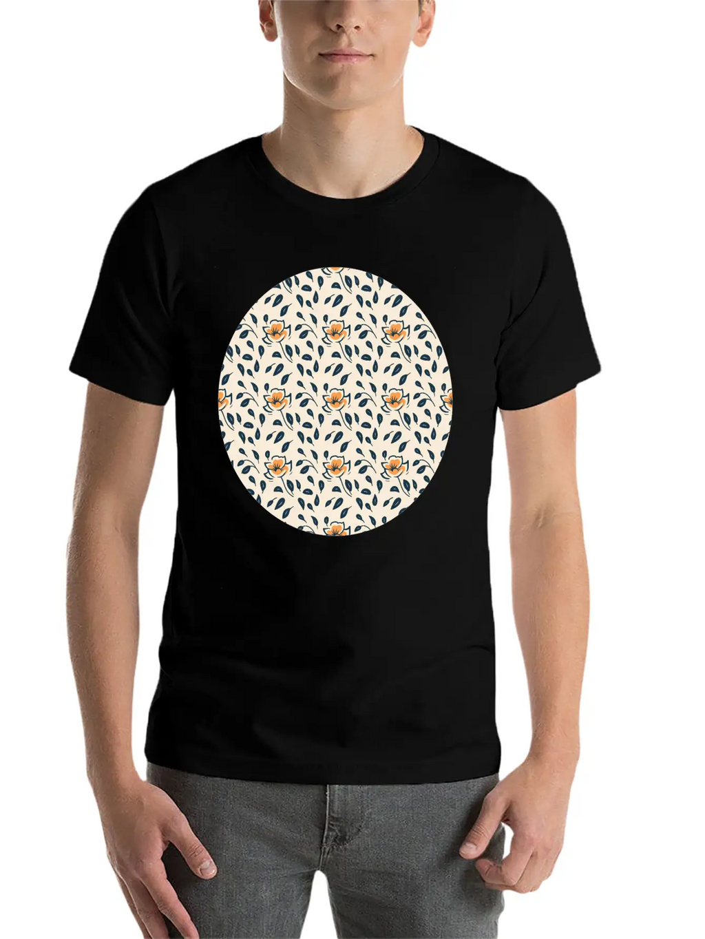 Floral Pattern No.4 Breathable Soft Cotton T-Shirt – Timeless Casual Look
