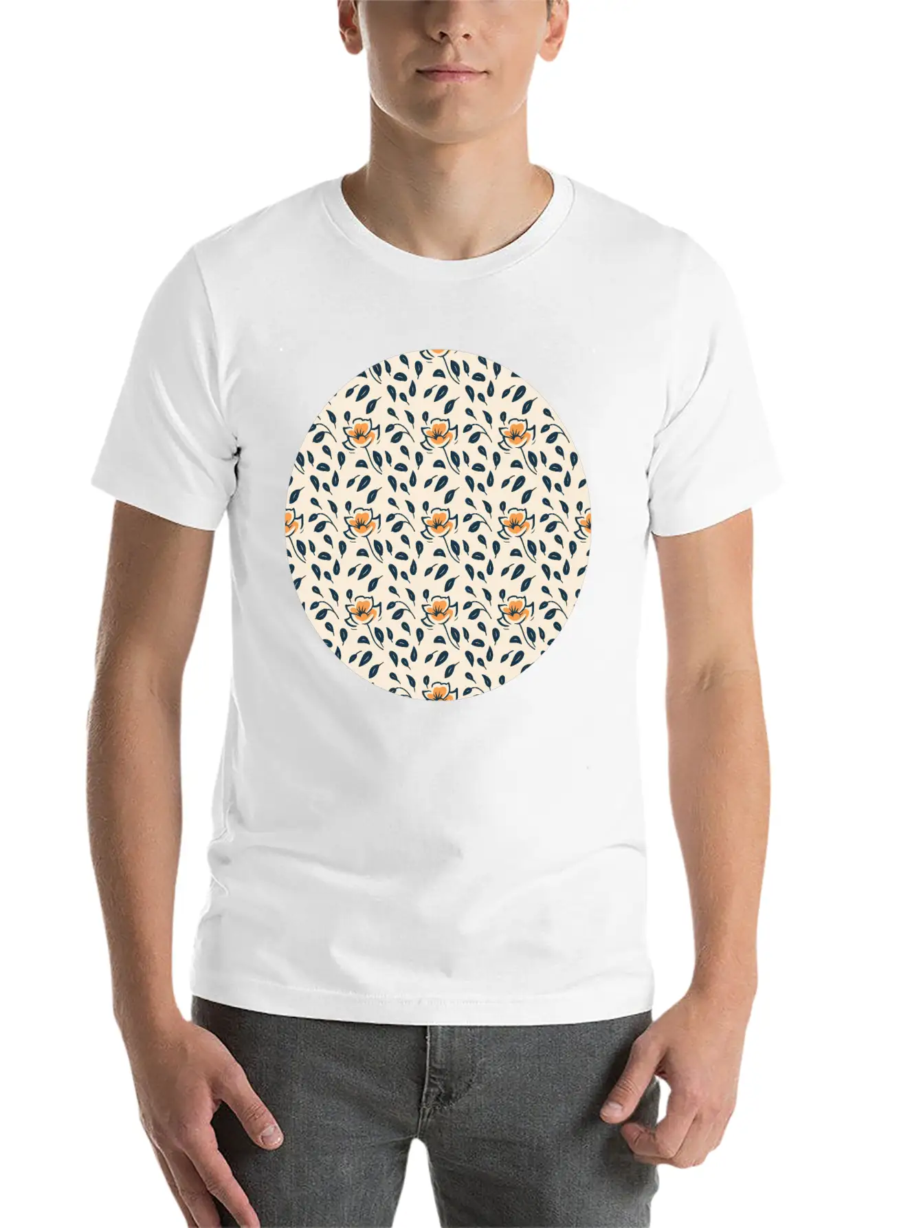 Floral Pattern No.4 Breathable Soft Cotton T-Shirt – Timeless Casual Look