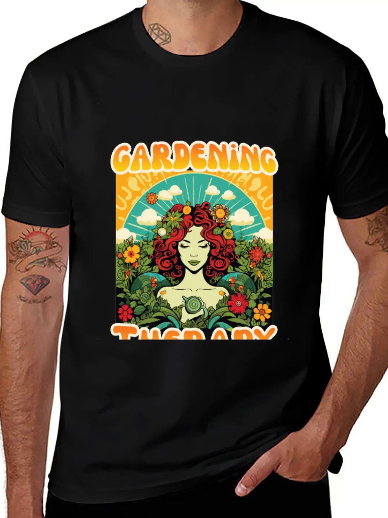 Floral Therapy Woman Stylish Everyday T-Shirt – Unisex Basic Cotton Tee