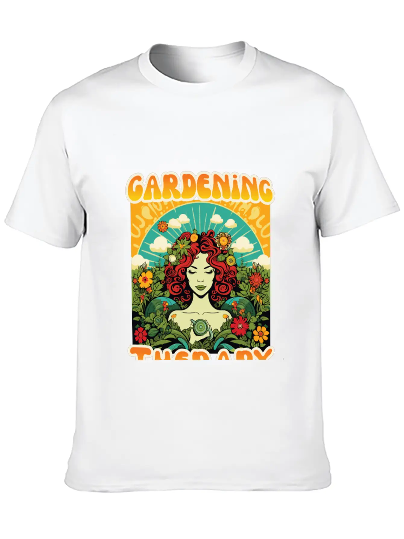 Floral Therapy Woman Stylish Everyday T-Shirt – Unisex Basic Cotton Tee