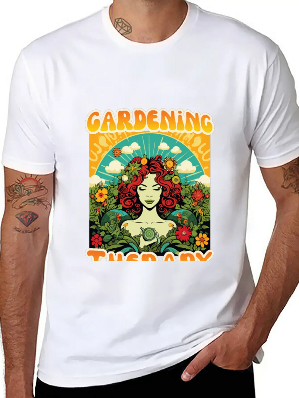 Floral Therapy Woman Stylish Everyday T-Shirt – Unisex Basic Cotton Tee