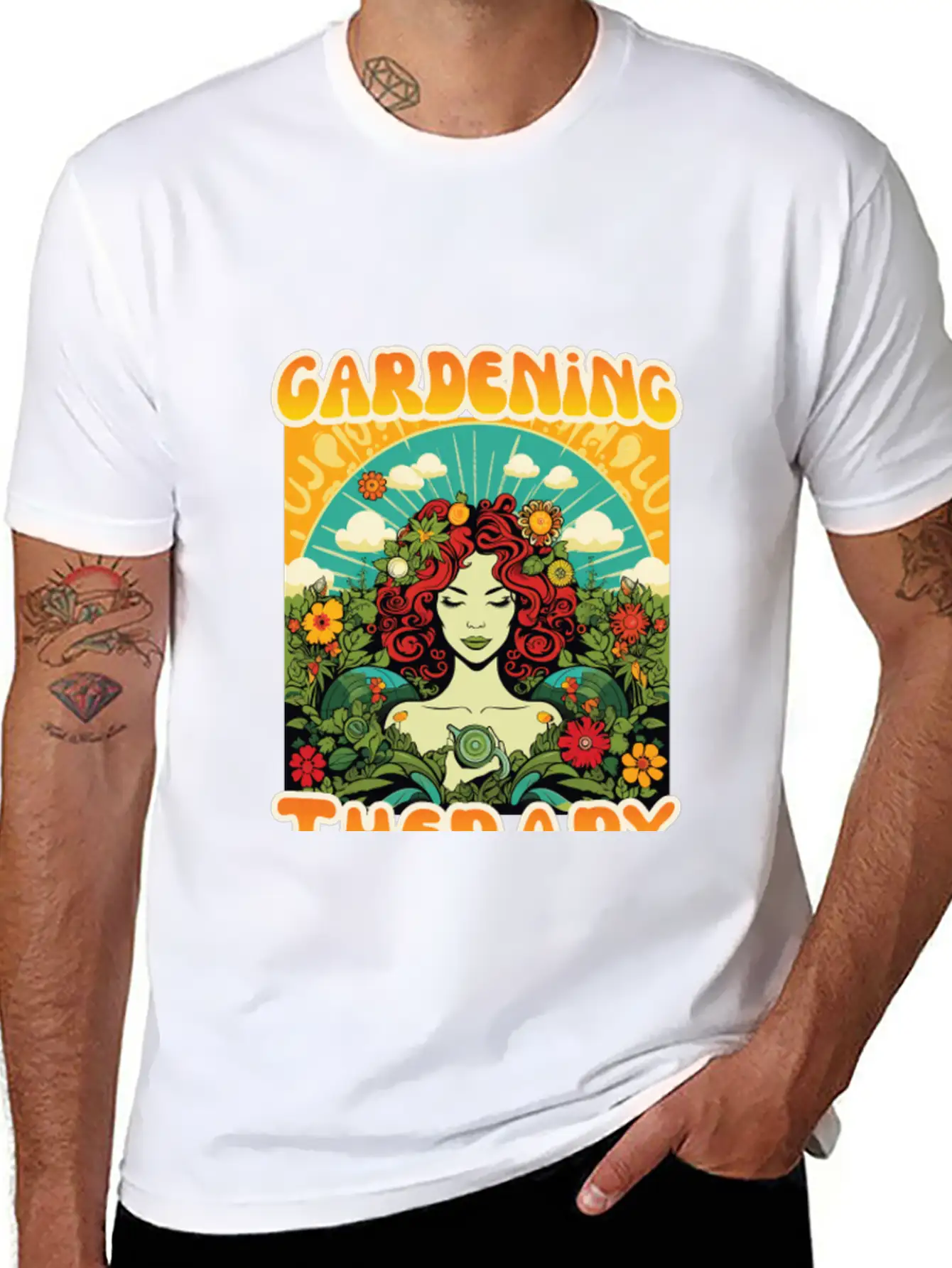 Floral Therapy Woman Stylish Everyday T-Shirt – Unisex Basic Cotton Tee