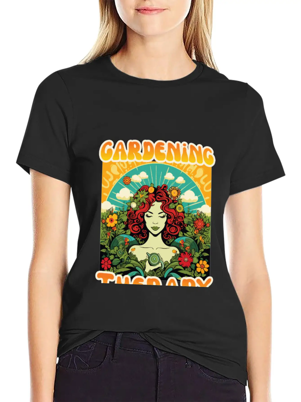 Floral Therapy Woman Stylish Everyday T-Shirt – Unisex Basic Cotton Tee