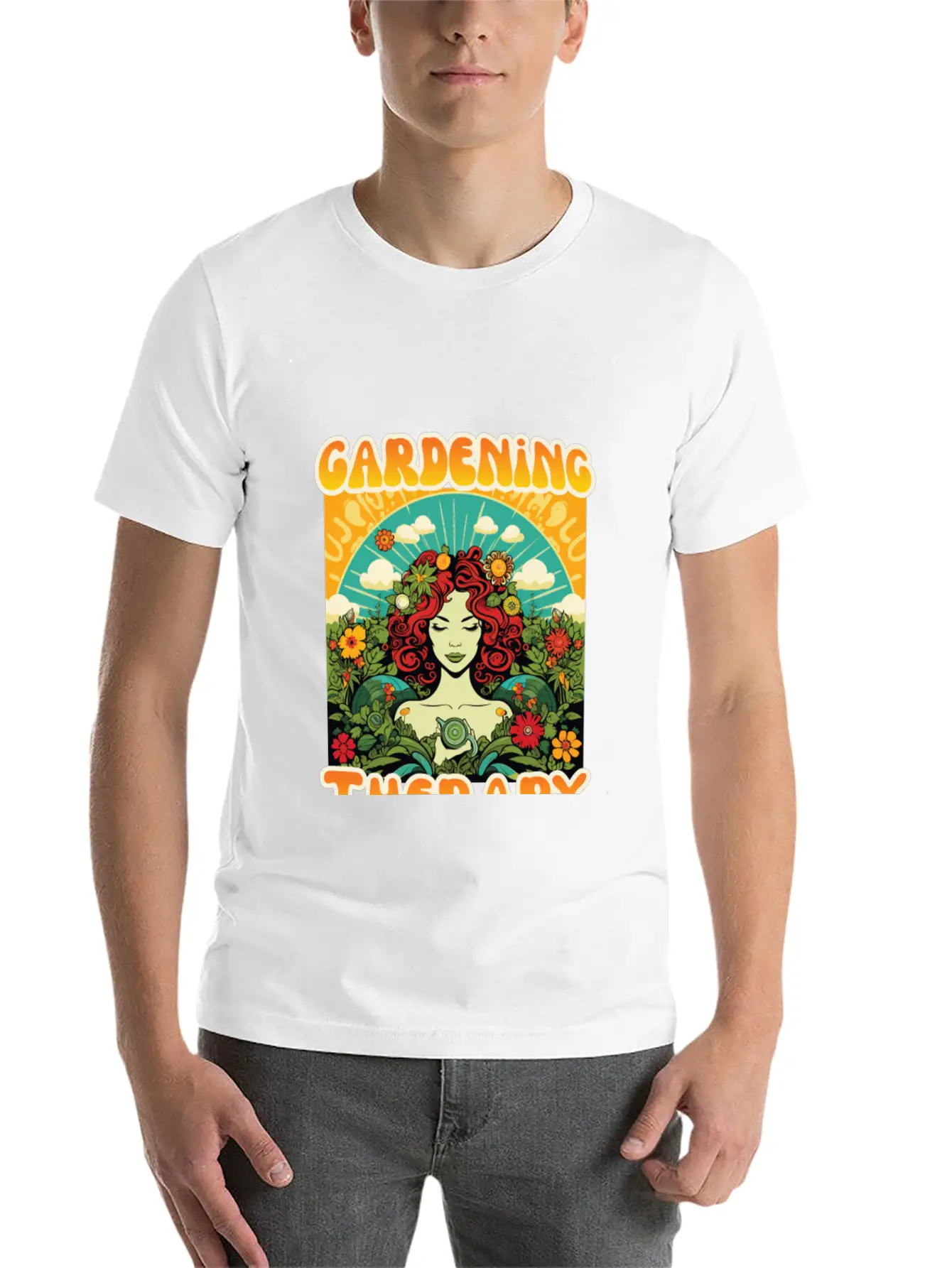 Floral Therapy Woman Stylish Everyday T-Shirt – Unisex Basic Cotton Tee