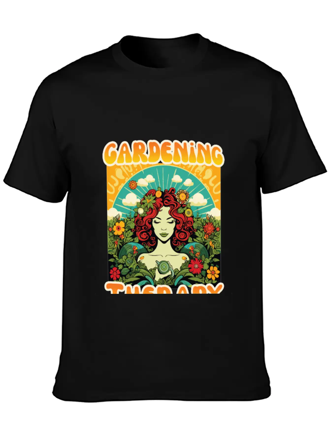 Floral Therapy Woman Stylish Everyday T-Shirt – Unisex Basic Cotton Tee