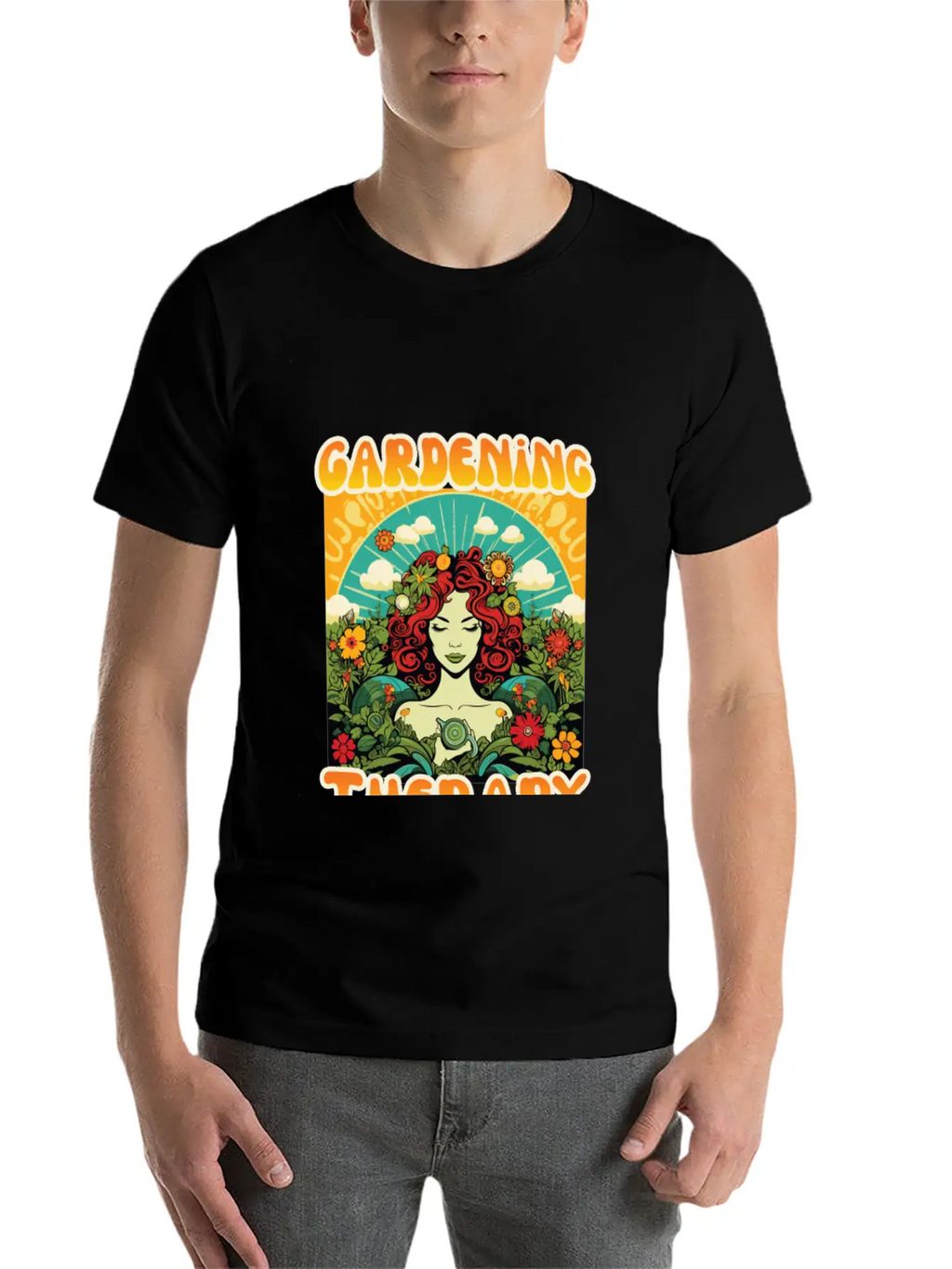Floral Therapy Woman Stylish Everyday T-Shirt – Unisex Basic Cotton Tee