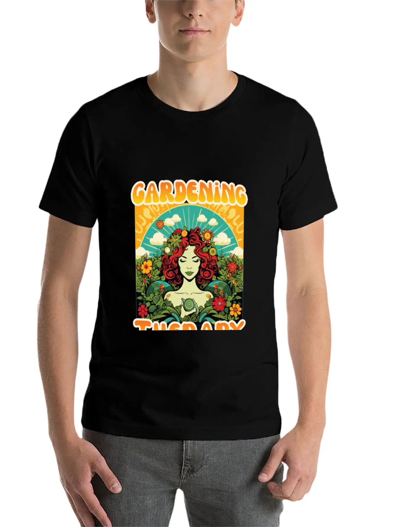 Floral Therapy Woman Stylish Everyday T-Shirt – Unisex Basic Cotton Tee