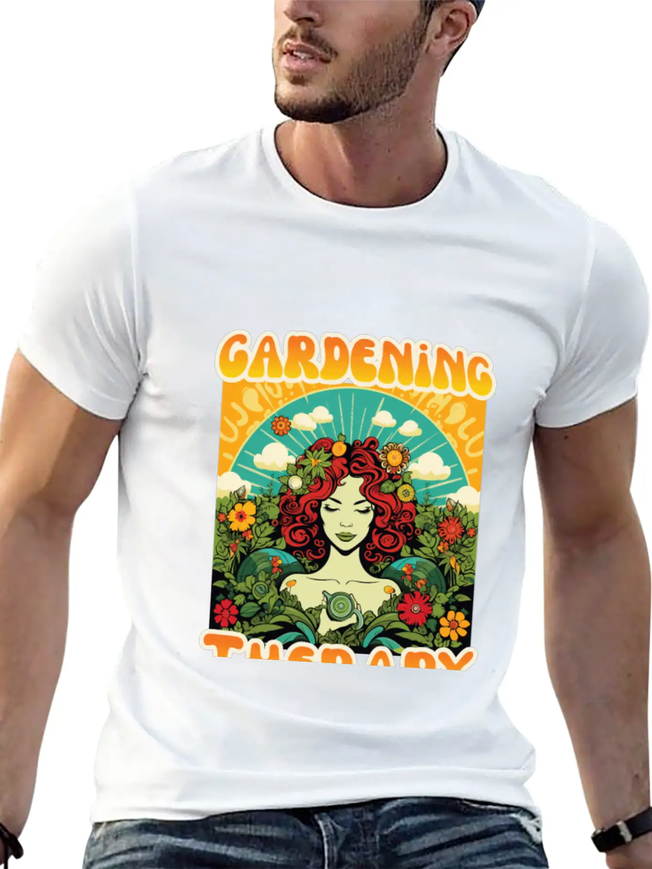 Floral Therapy Woman Stylish Everyday T-Shirt – Unisex Basic Cotton Tee
