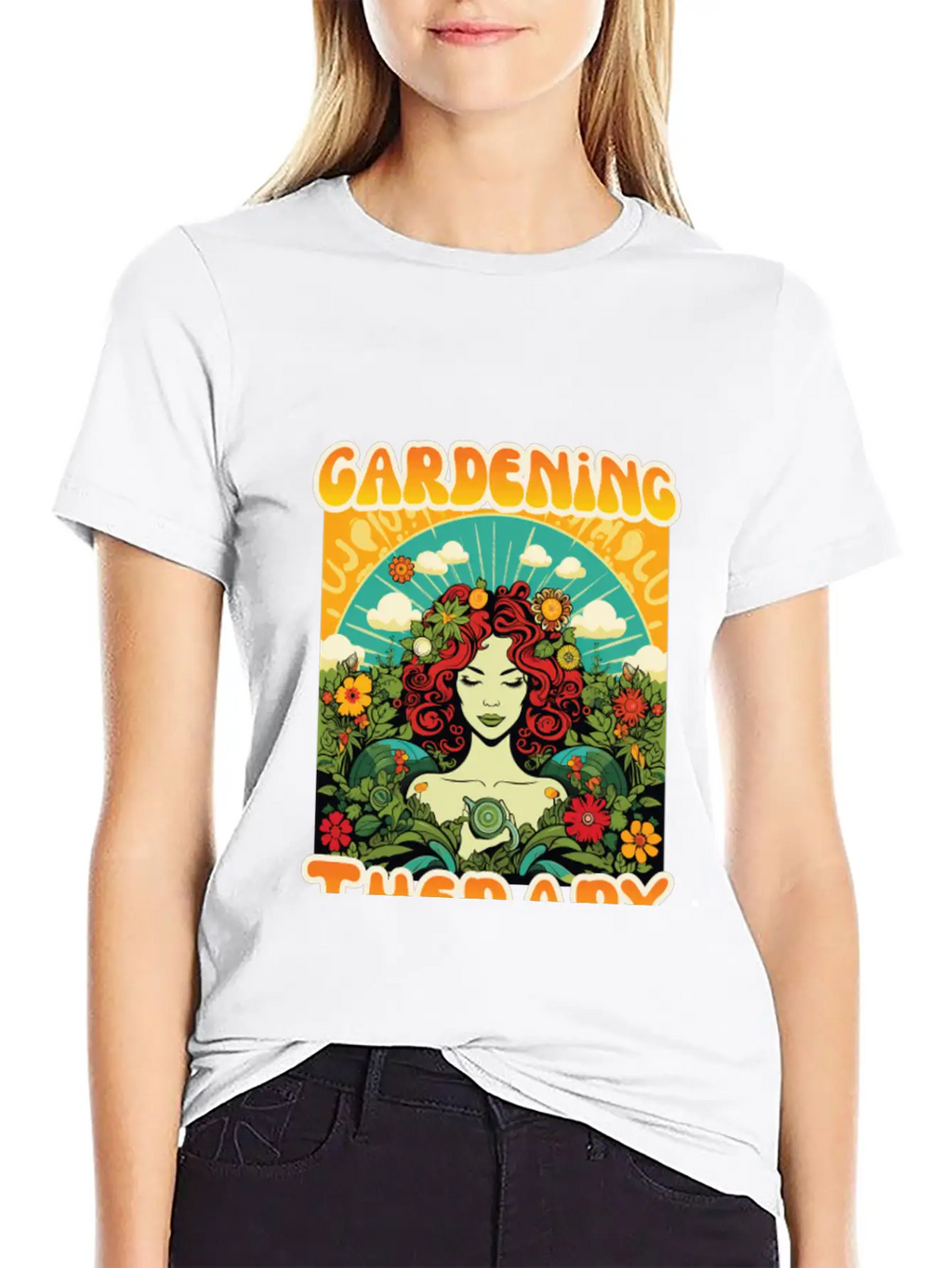 Floral Therapy Woman Stylish Everyday T-Shirt – Unisex Basic Cotton Tee