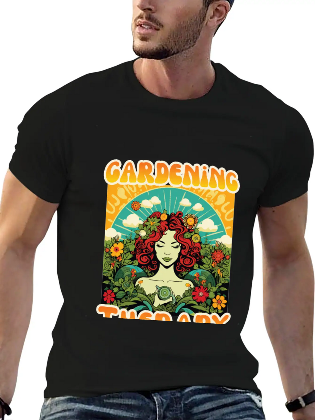 Floral Therapy Woman Stylish Everyday T-Shirt – Unisex Basic Cotton Tee