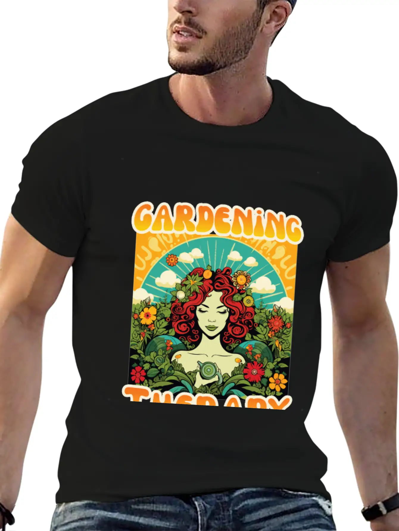Floral Therapy Woman Stylish Everyday T-Shirt – Unisex Basic Cotton Tee