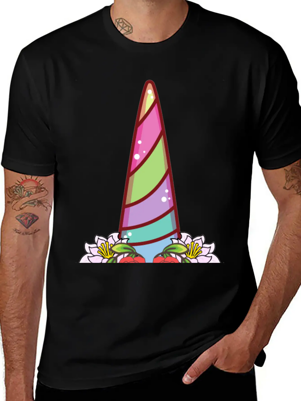 Floral Unicorn Unisex Casual T-Shirt – Clean Design For Daily Comfort