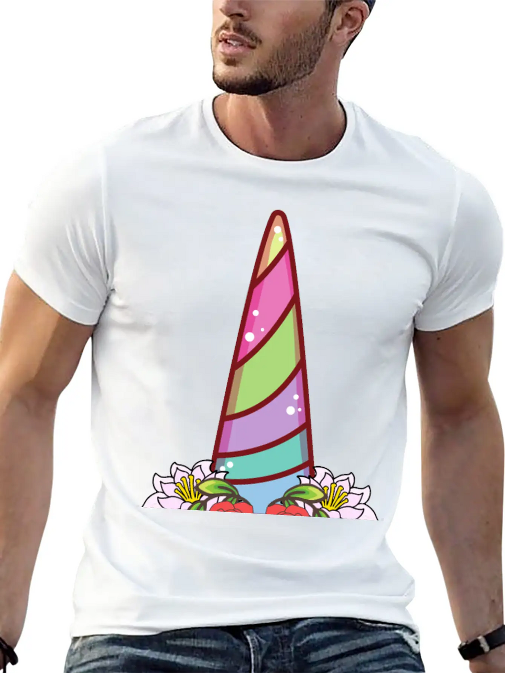 Floral Unicorn Unisex Casual T-Shirt – Clean Design For Daily Comfort