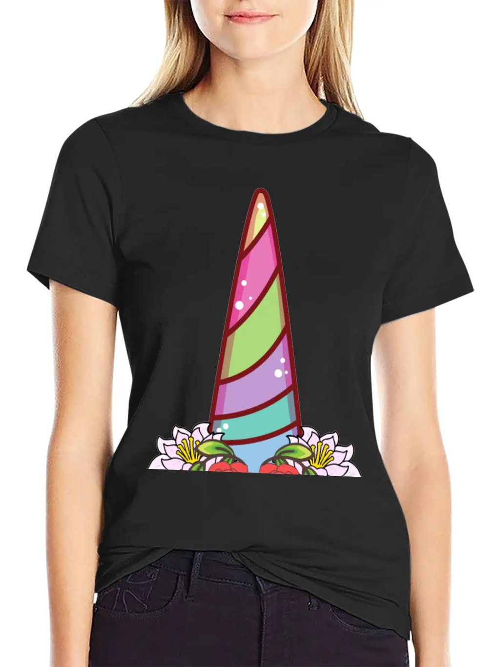 Floral Unicorn Unisex Casual T-Shirt – Clean Design For Daily Comfort