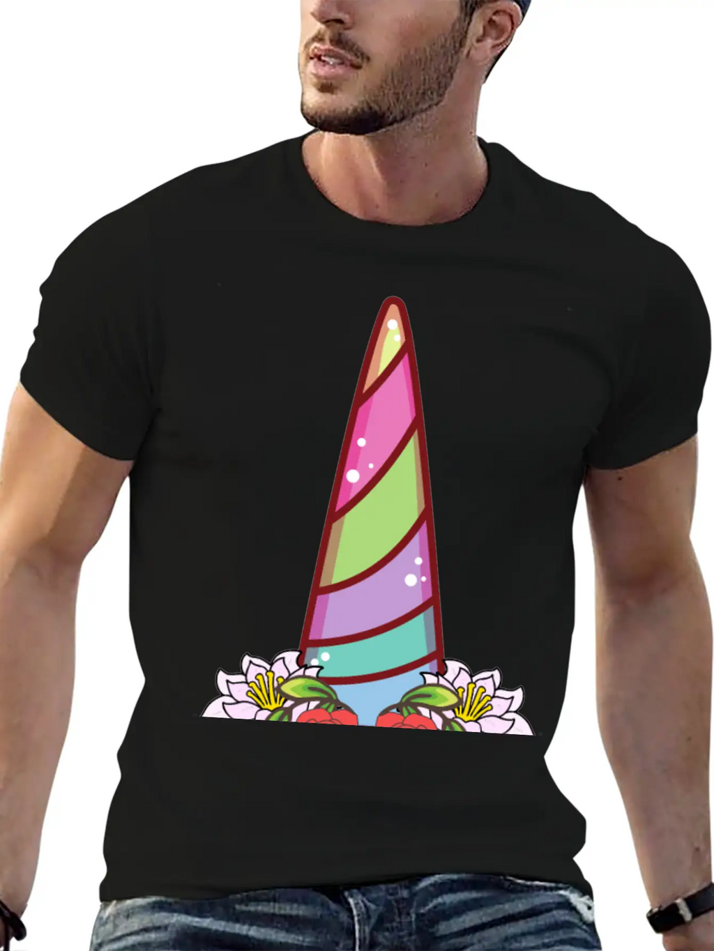 Floral Unicorn Unisex Casual T-Shirt – Clean Design For Daily Comfort
