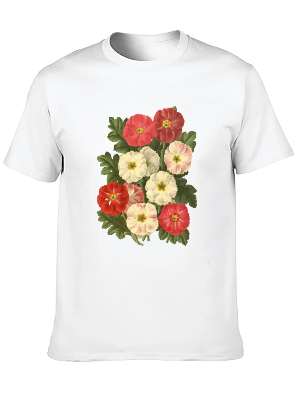 Flower Botanical Illustration Breathable Soft Cotton T-Shirt – Timeless Casual Look