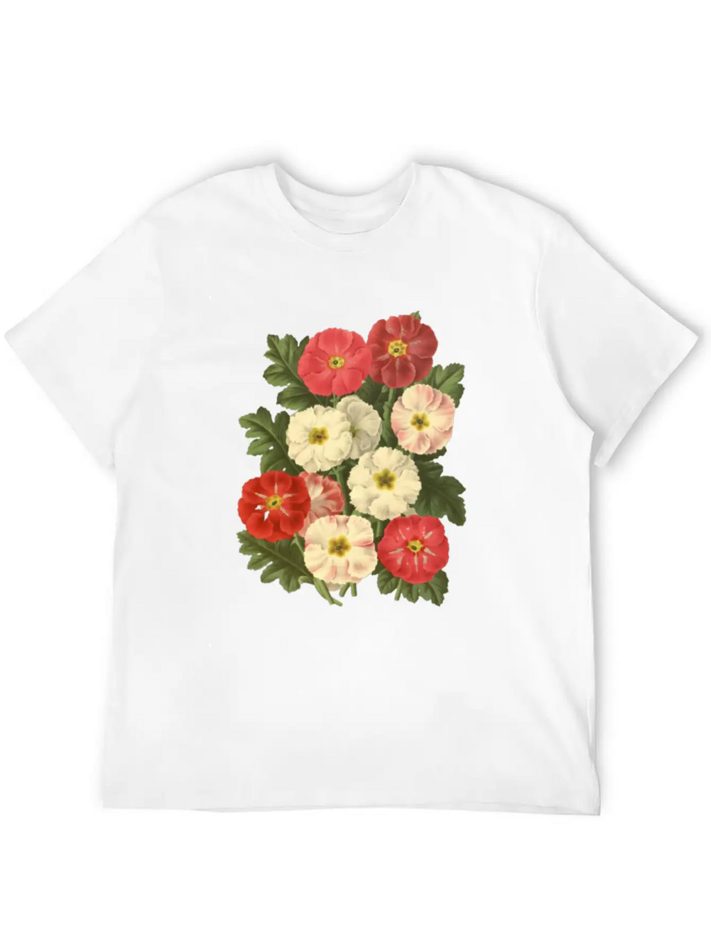Flower Botanical Illustration Breathable Soft Cotton T-Shirt – Timeless Casual Look