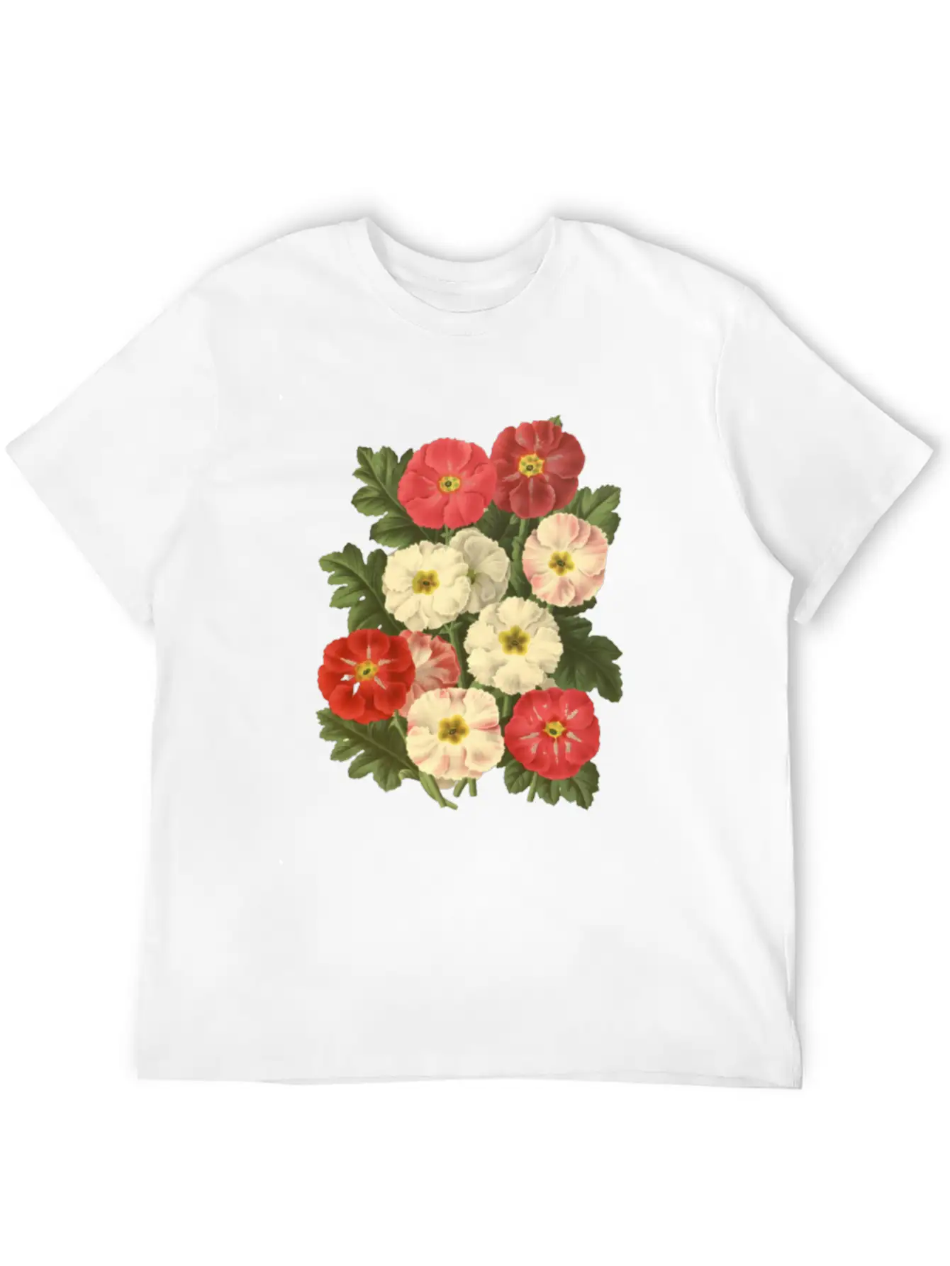 Flower Botanical Illustration Breathable Soft Cotton T-Shirt – Timeless Casual Look