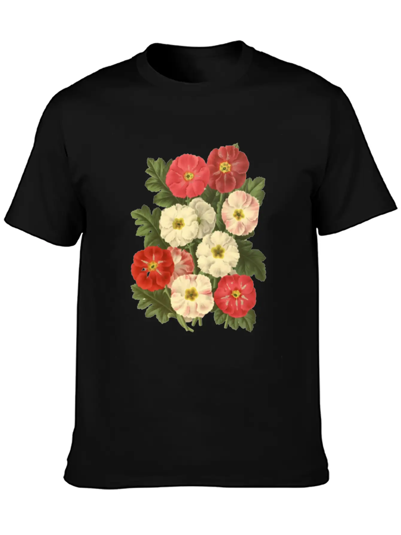 Flower Botanical Illustration Breathable Soft Cotton T-Shirt – Timeless Casual Look