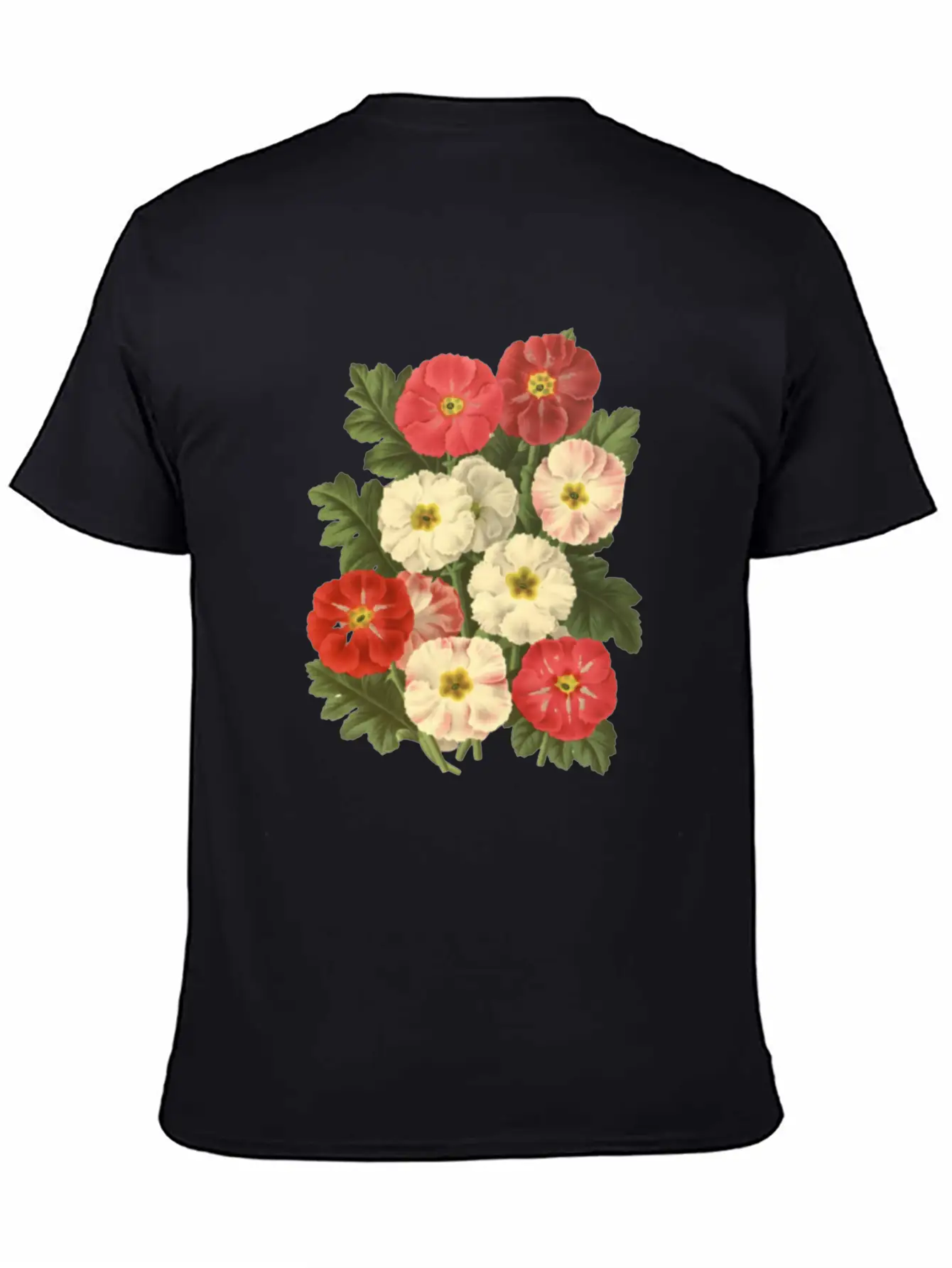 Flower Botanical Illustration Breathable Soft Cotton T-Shirt – Timeless Casual Look