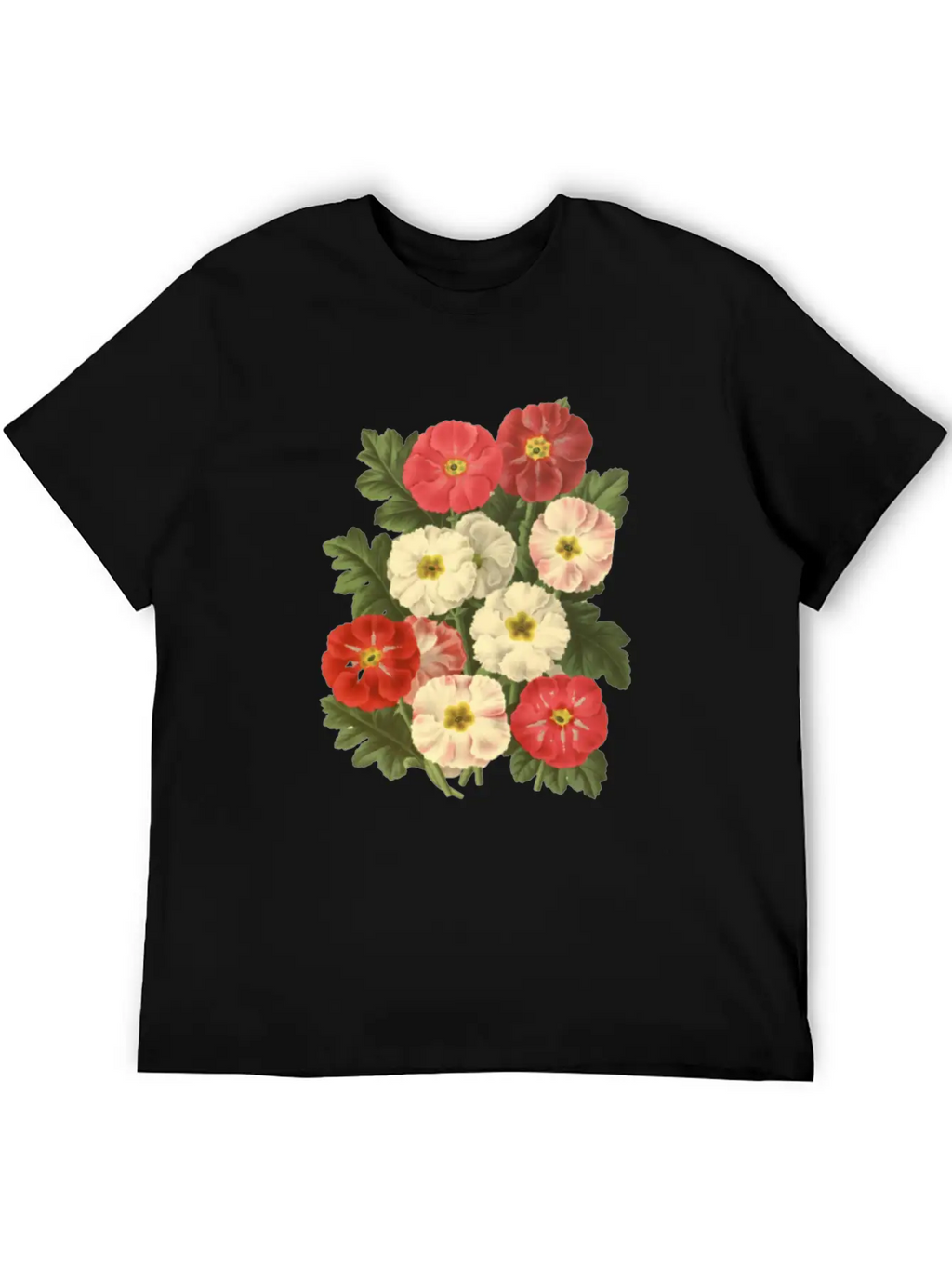 Flower Botanical Illustration Breathable Soft Cotton T-Shirt – Timeless Casual Look