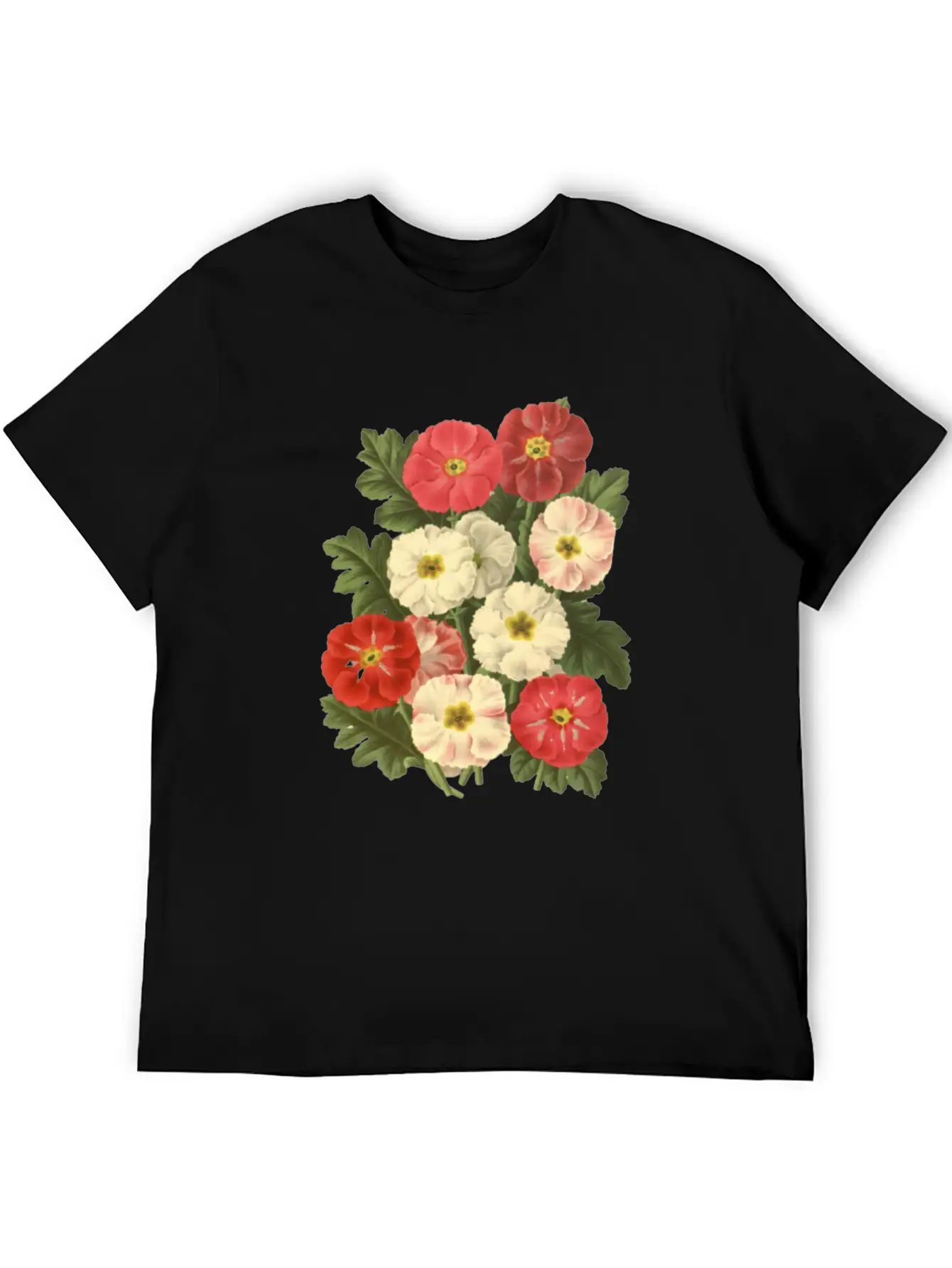 Flower Botanical Illustration Breathable Soft Cotton T-Shirt – Timeless Casual Look