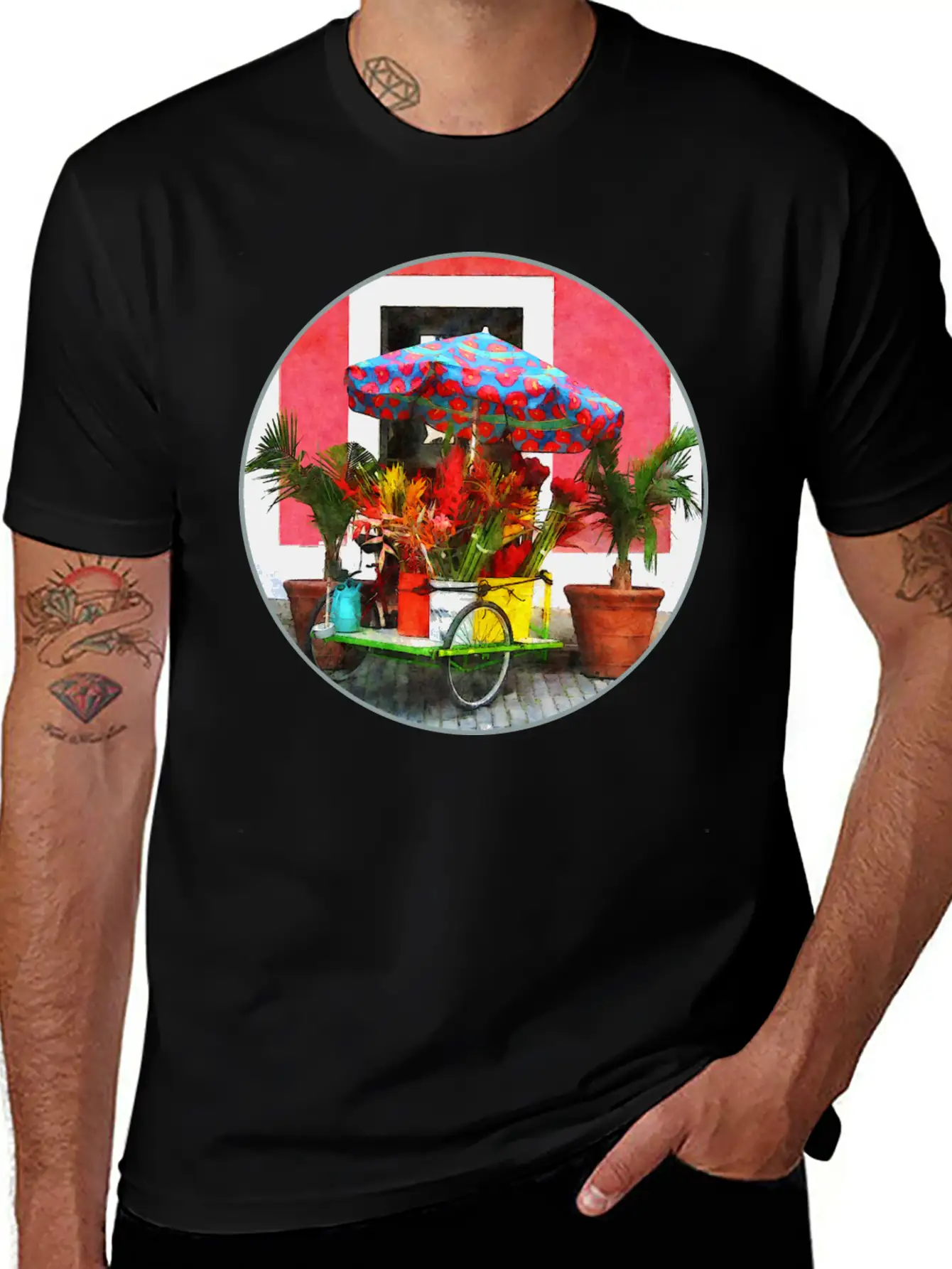 Flower Cart San Juan, Puerto Rico Unisex Casual T-Shirt – Clean Design For Daily Comfort
