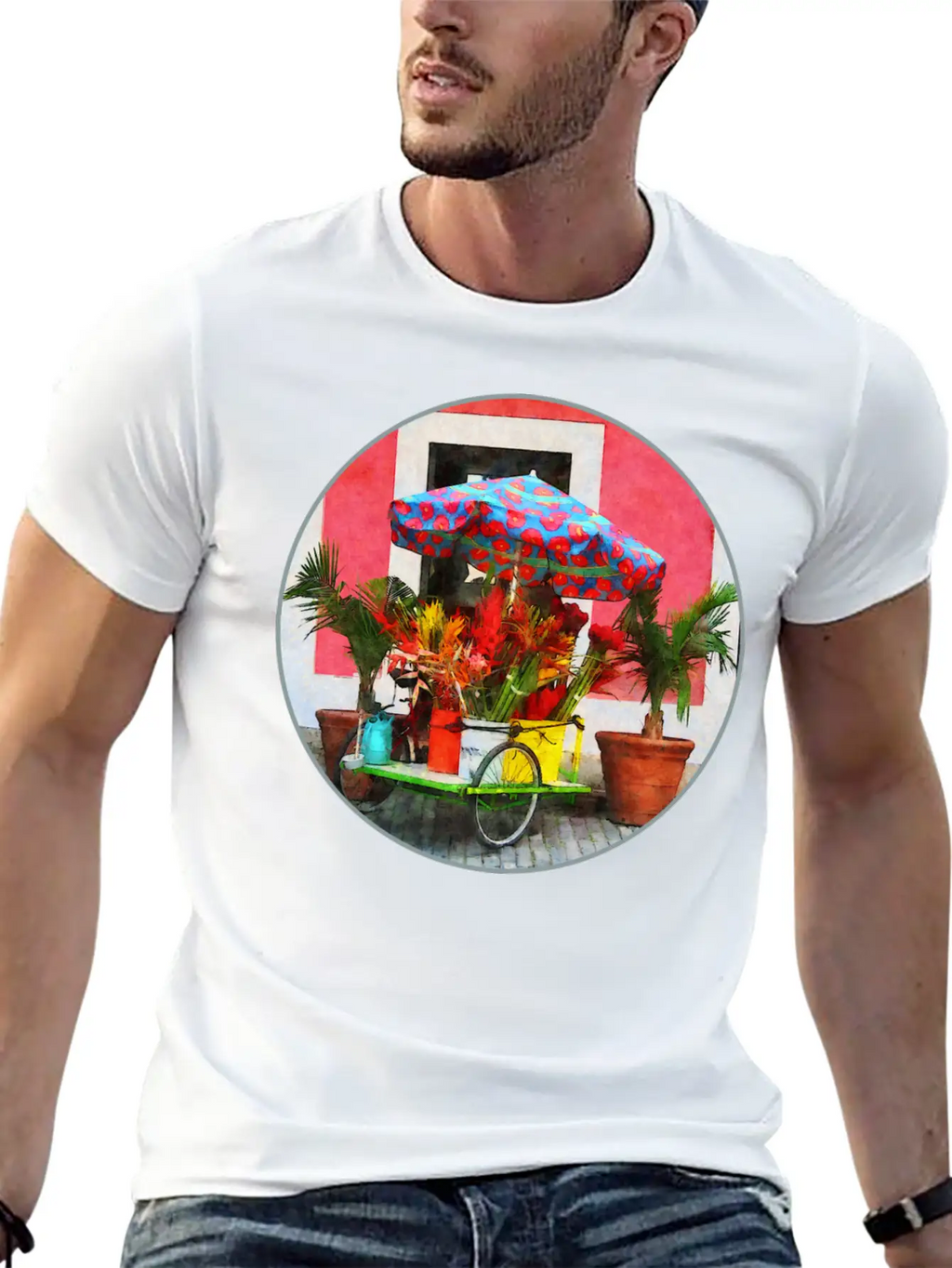 Flower Cart San Juan, Puerto Rico Unisex Casual T-Shirt – Clean Design For Daily Comfort