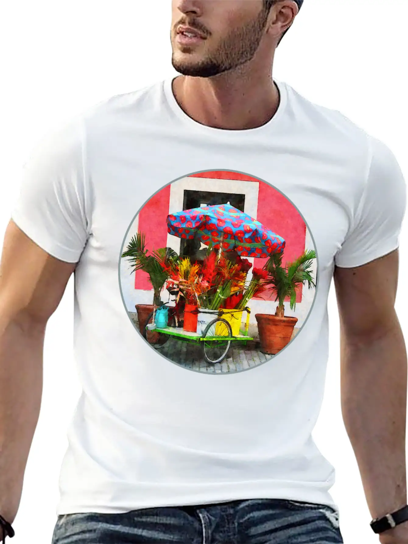 Flower Cart San Juan, Puerto Rico Unisex Casual T-Shirt – Clean Design For Daily Comfort