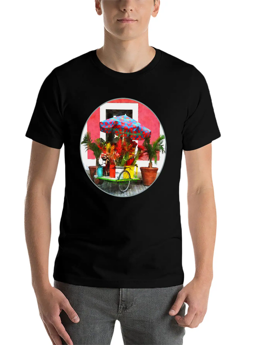 Flower Cart San Juan, Puerto Rico Unisex Casual T-Shirt – Clean Design For Daily Comfort