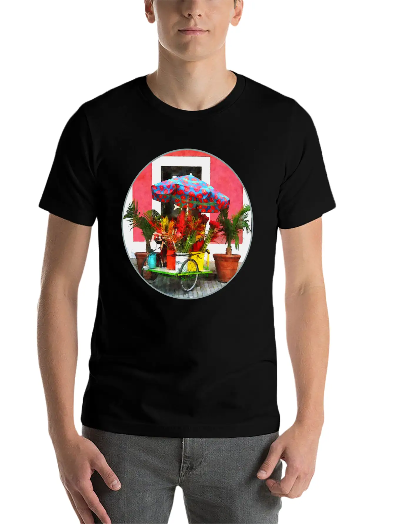 Flower Cart San Juan, Puerto Rico Unisex Casual T-Shirt – Clean Design For Daily Comfort