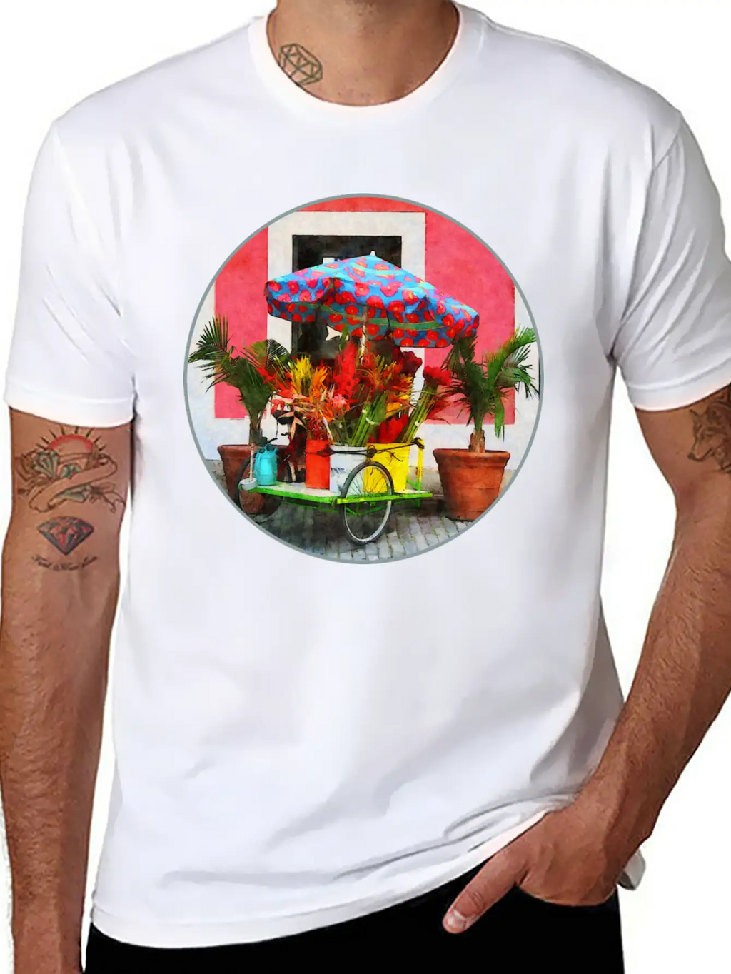 Flower Cart San Juan, Puerto Rico Unisex Casual T-Shirt – Clean Design For Daily Comfort